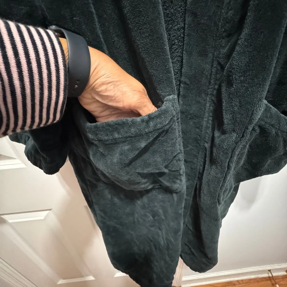 Polo ralph Lauren dark green cotton Textured bathrobe size S/M